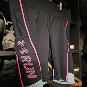 Under Armour Women's Black and Pink Running Shorts